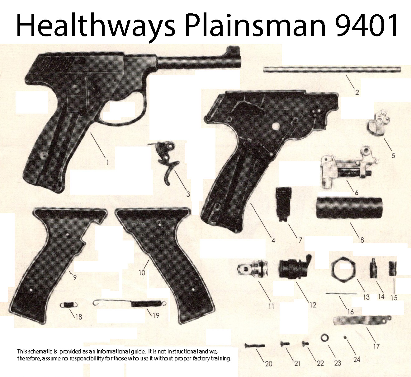 Plainsman 9401 CO2 Pistol Schematic