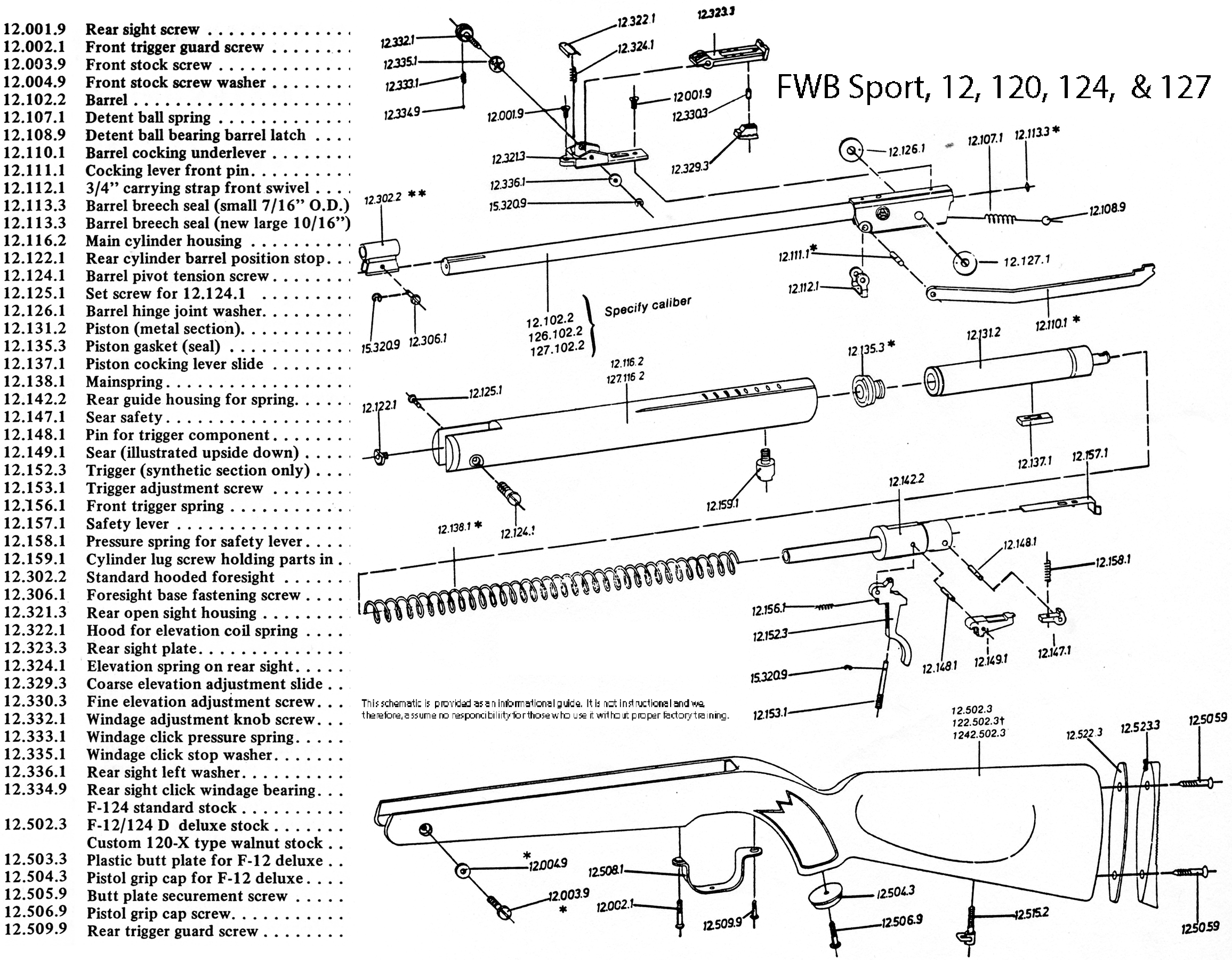 12, 120, 121, 124, and 127 Sport Schematic