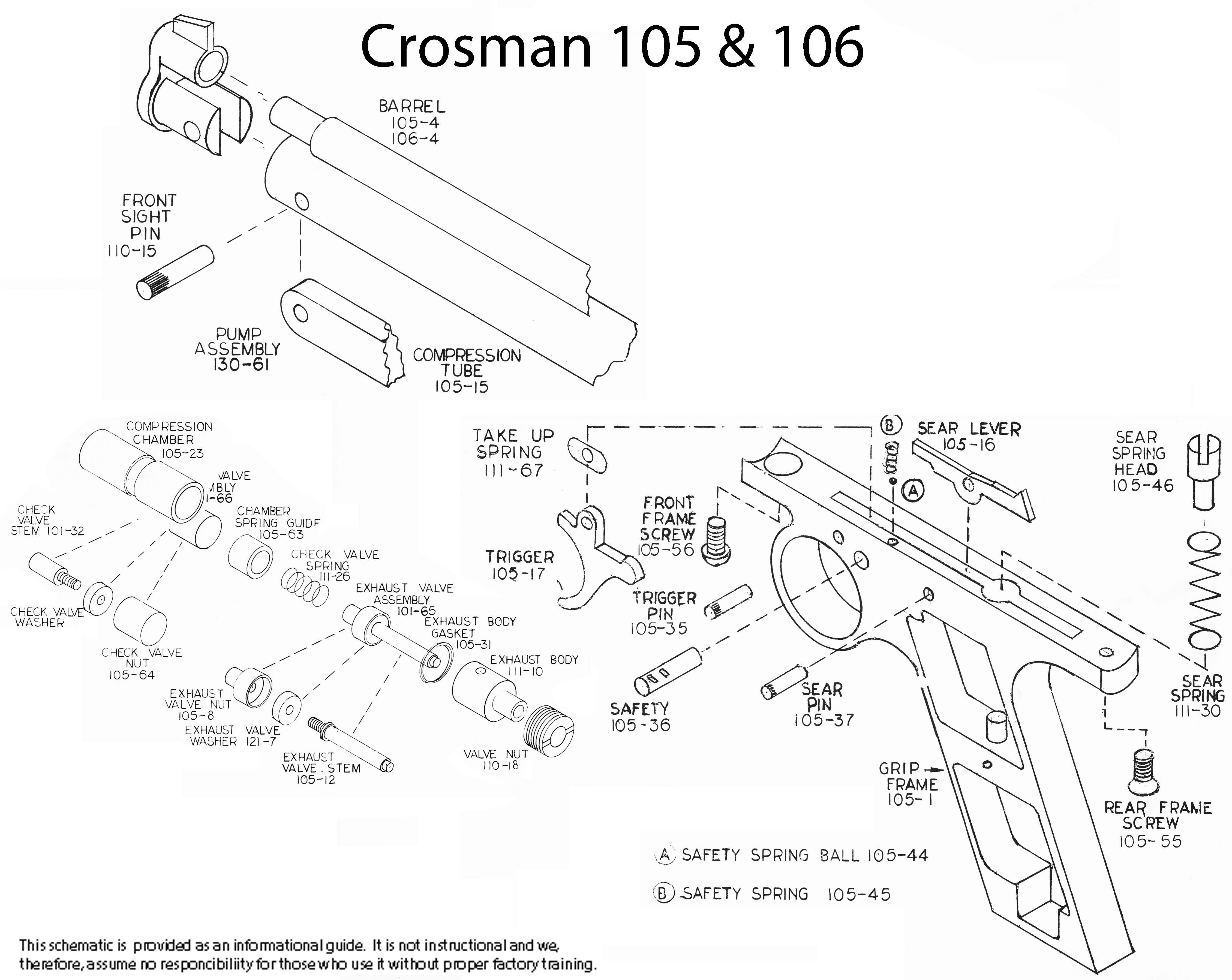 105 and 106 Pump Pistols Schematic